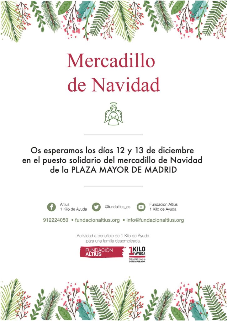 Altius estará presente en el Mercadillo Navideño de la Plaza Mayor de Madrid