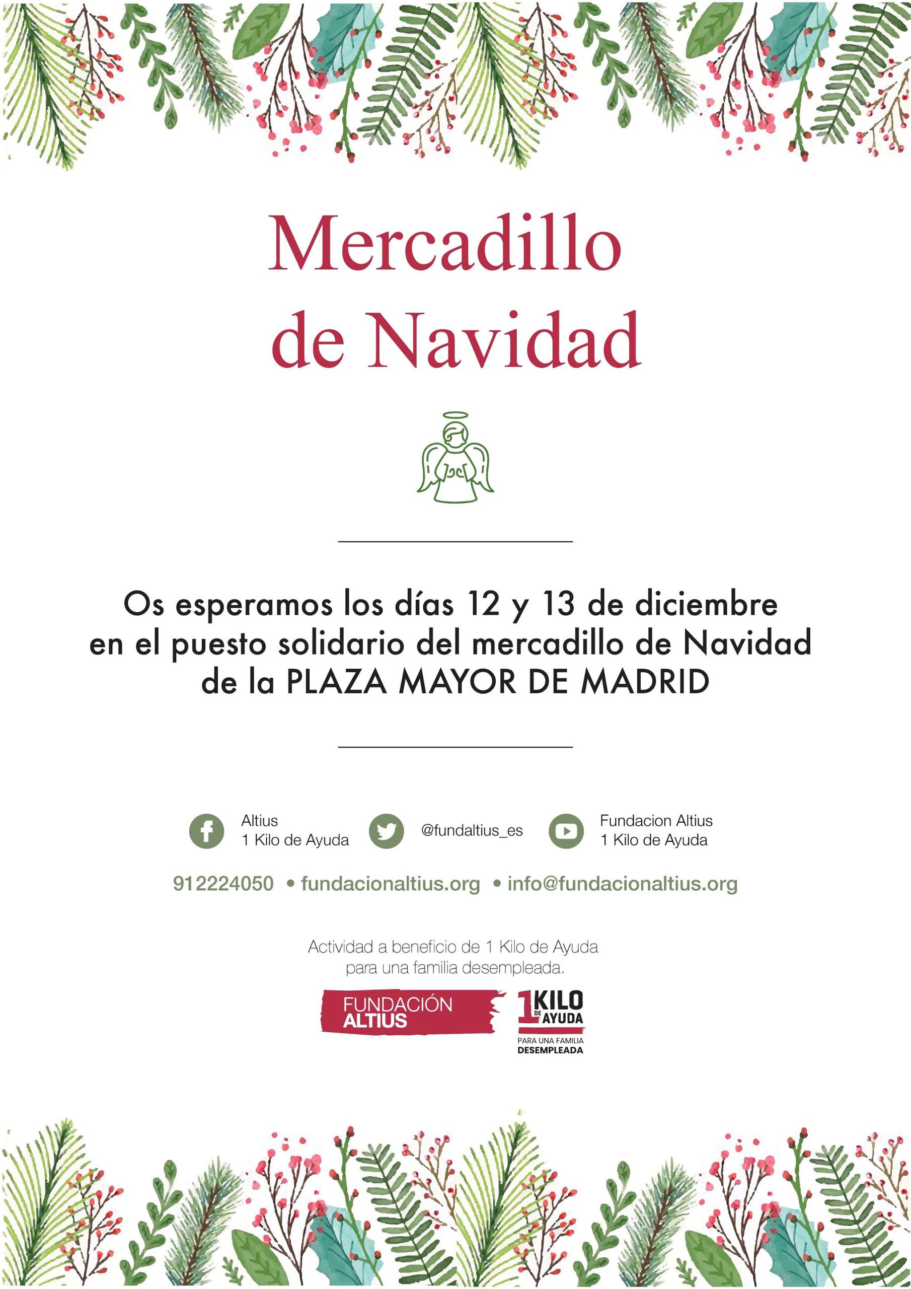 Altius estará presente en el Mercadillo Navideño de la Plaza Mayor de Madrid